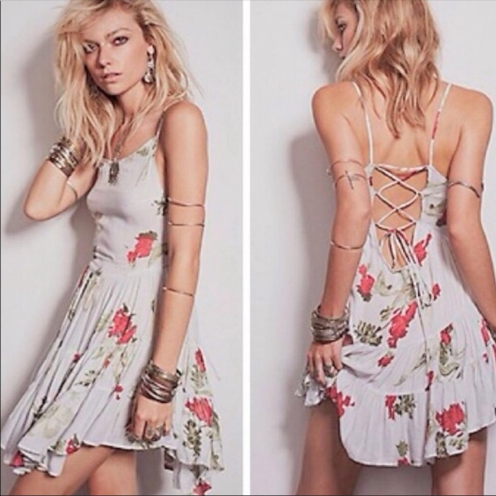 ⭐️SOLD⭐️Free People Lace Up Back Trapeze Dress - Picture 2 of 9